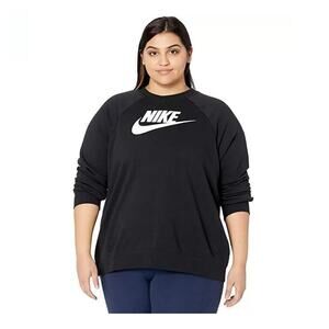 Nike Women Essential Fleece Sweatshirt Black Plus Size 1XL